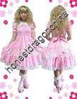 Gothic lolita Dress Cosplay Costume Pink Black White PW