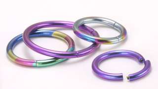 14g Titanium Segment Captive Ring 18 Color Choices  