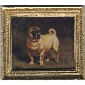    Dollhouse Artwork Framed Print of a Pug Painting Toys & Games