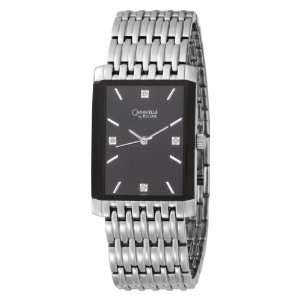 Caravelle by Bulova Mens 43D007 Diamond Accented Black Dial Watch 