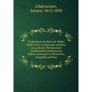   illustravit Fasiculus primus Johann, 1812 1890 Gildemeister Books