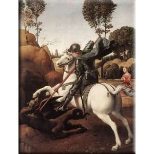  St George and the Dragon 23x30 Streched Canvas Art by Raphael 