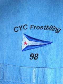 CYC NY Frostbiting Sailboat Blue Denim Logo Shirt 98 L  