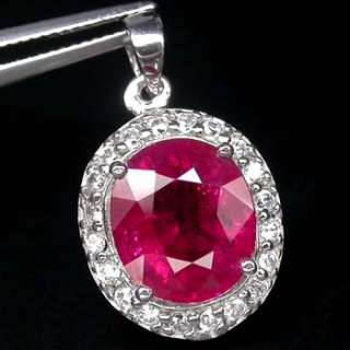 SPLENDID TOP RED PINK RUBY MAIN STONE 7 CT. SAPPHIRE 925 SILVER LADY 