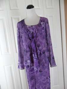 Spenser Jeremy sz 6 SILK 2 pc Purple Floral Long Dress  