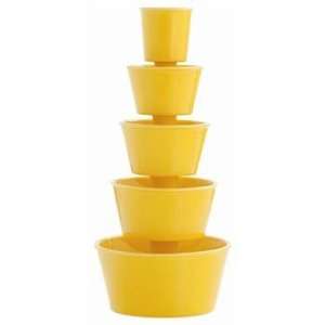    Arteriors Fountain 5 Tier Yellow Ceramic Vase