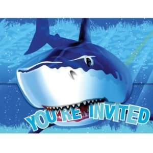   Shark Splash Birthday Party Invitations, 8 Count Toys & Games