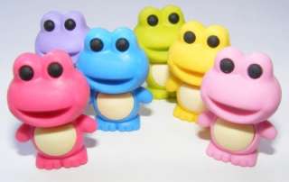 IWAKO Japanese Collectible Puzzle Erasers   6 Frogs  