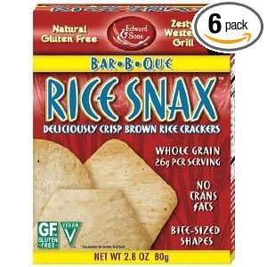 Edward & Sons Trading Co Cracker, Rice Snax, Bbq, 2.80 Ounce (Pack of 