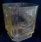 Art Deco 30s Sowerby Amber Glass Pandoras Box Biscuit Barrel/Jar 