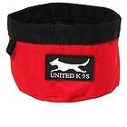 Red Canvas Dog or Cat Food and Water bowl dish hiking
