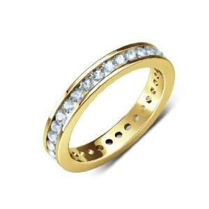    Green Color) Channel Set Eternity Band in 18K Yellow Gold.size 6.0