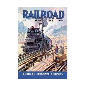  Railroad Magazine Annual Speed Survey 1945 12x18 Giclee on 