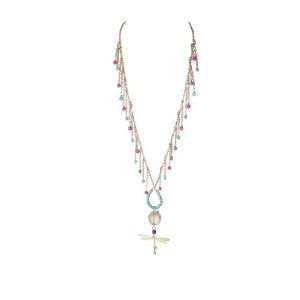  Jenny Rabell Long Ceramics Fucsia Dragonfly Necklace 