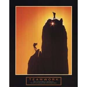  Teamwork Sunset Climbers   Poster (22x28) Patio, Lawn 