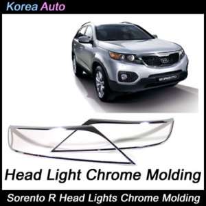 Kia Sorento R Head Lights Lamp Chrome Molding Trim  