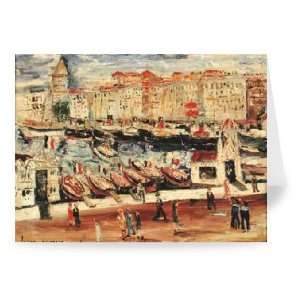  The Port of Marseille (oil on canvas) by   Greeting Card 