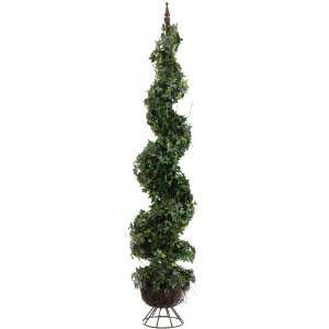  6 Artificial Spiral Ivy Topiary with Finial Metal Stand 