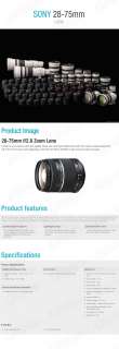 New SONY SAL 2875 28 75mm F2.8 SAM Zoom Lens + Worldwide Free Express 