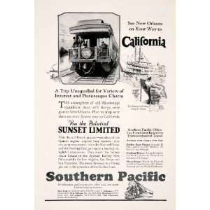  Ad Southern Pacific Railroad Train California Sunset Limited Railway 