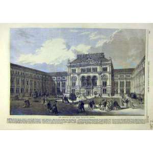  Building South Kensington Museum Old Print 1866