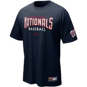 Nike Washington Nationals Navy Blue 2011 MLB Practice T shirt (Medium)