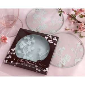    Baby Keepsake Cherry Blossoms Frosted Glass Coasters Baby