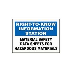 TO KNOW INFORMATION STATION MATERIAL SAFETY DATA SHEETS FOR HAZARDOUS 