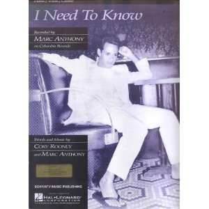  Sheet Music I Need To Know Marc Anthony 152 Everything 