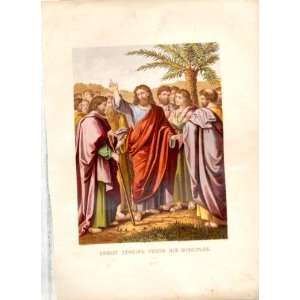  Christ Sends Forth Disciples Antique Print Religion