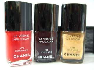 ڿڰۣ✿ Chanel Nail Colour 1 ROUGE NOIR 1 GOLD LAME 1COROMANDEL set 