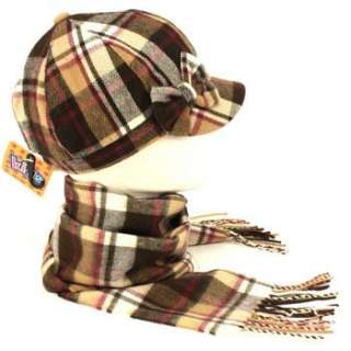   Newsboy Cabbie Cabby Hat Cap with Matching Softer than Cashmere? Scarf