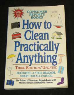 HOW TO CLEAN PRACTICALLY ANYTHING. 1996 Paperback 3rd Edition. A great 