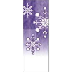  30 x 84 in. Holiday Banner Torn Paper Snowflake Purple 