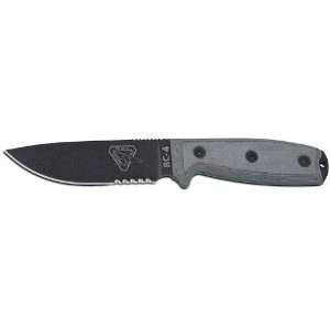  RAT Cutlery RC 4 Black 4 1/2 Combo Blade with MOLLE Back 