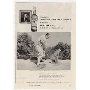  1959 Golfer Gene Sarazen Teachers Scotch Print Ad (5825 