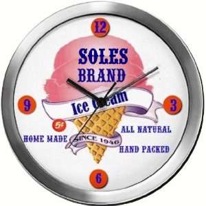  SOLES 14 Inch Ice Cream Metal Clock Quartz Movement 
