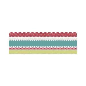  LYB Sweet Summer Crepe Paper Lace Stickers Borders 5/Pkg 