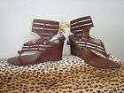 MATIKO Wedges Shoes Brown Suede Leather Sandals Gladiators sz 8.5 NIB