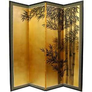    5 ½ ft. Tall Gold Leaf Bamboo Room Divider