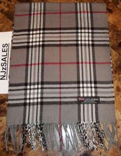New 100% CASHMERE Check Plaid SCARF Made in Scotland  