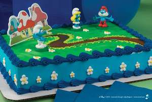 SMURF Smurfette Cake Topper Favors Decoration Kit Set Birthday Movie 