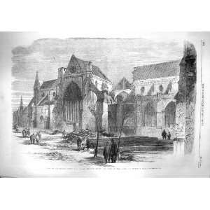  1861 CHICHESTER CATHEDRAL CHURCH RUINS FIRE BUILDING