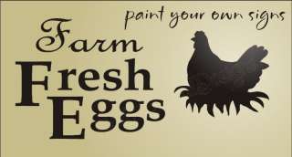 STENCIL Farm Fresh Eggs Hen Nest Chicken Primitive Sign  