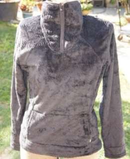 North Face Womens SMALL Mossbud ACADIA 1/4 Zip Fleece Black Embossed 