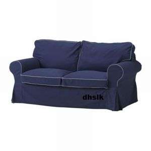 IKEA EKTORP 2 Seat Sofa SLIPCOVER Idemo DARK BLUE Loveseat Cover w 