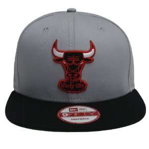  Chicago Bulls Retro New Era Logo Hat Cap Snapback Grey 