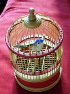 Singing Chirping Bird In a Cage Wind Up Toy Cute Gift  