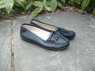 COZY SAS Black Leather Kiltie Tassel Tripad Comfort USA Loafers 7.5 