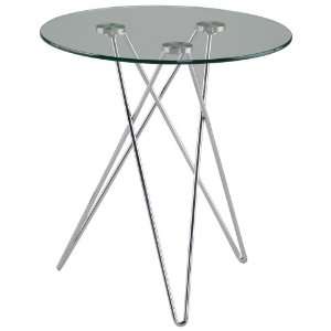  ITALMODERN Zoey Round Glass Table, Clear
